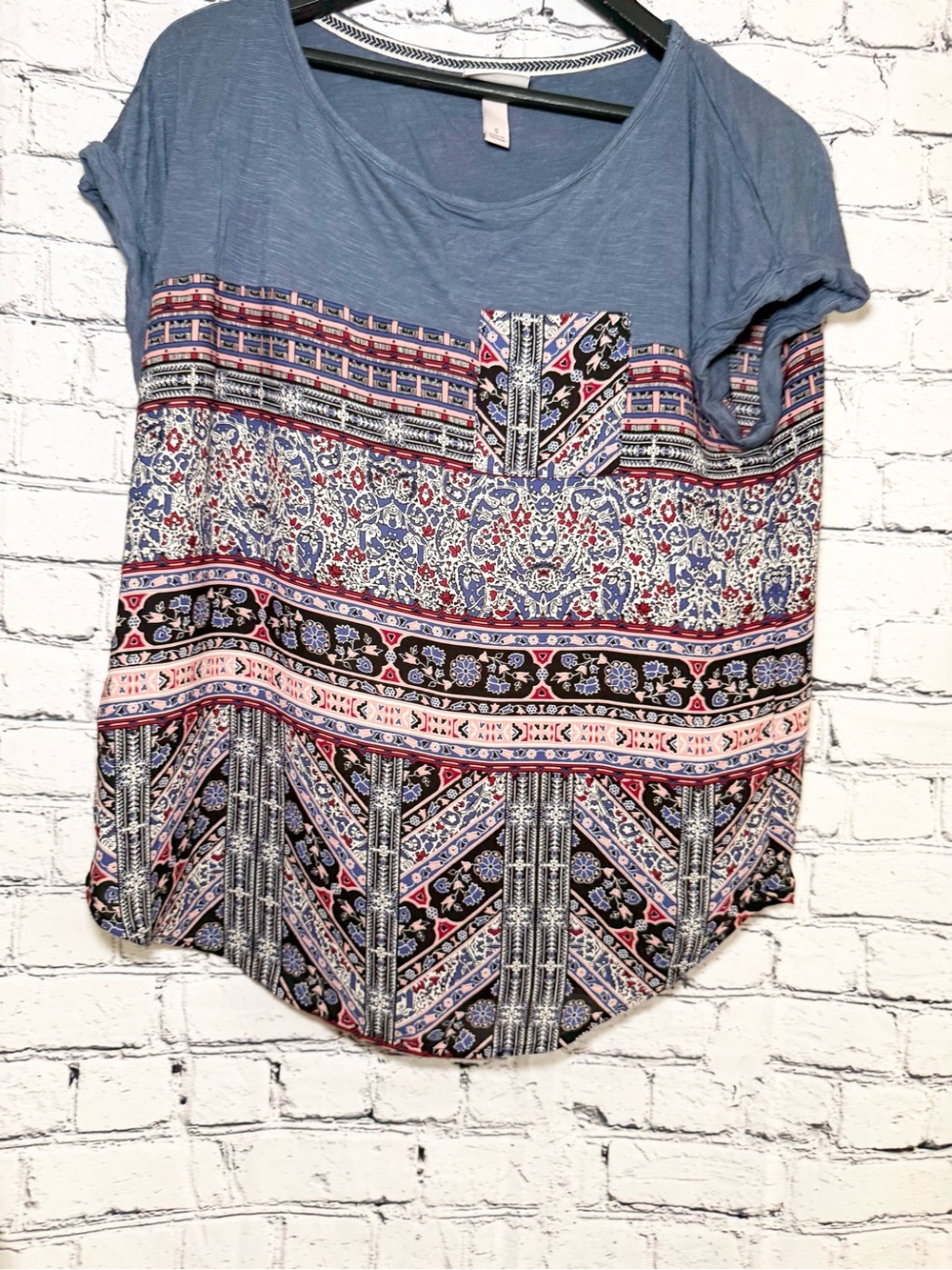 Knox rose. Short sleeve tunic Top. Size S